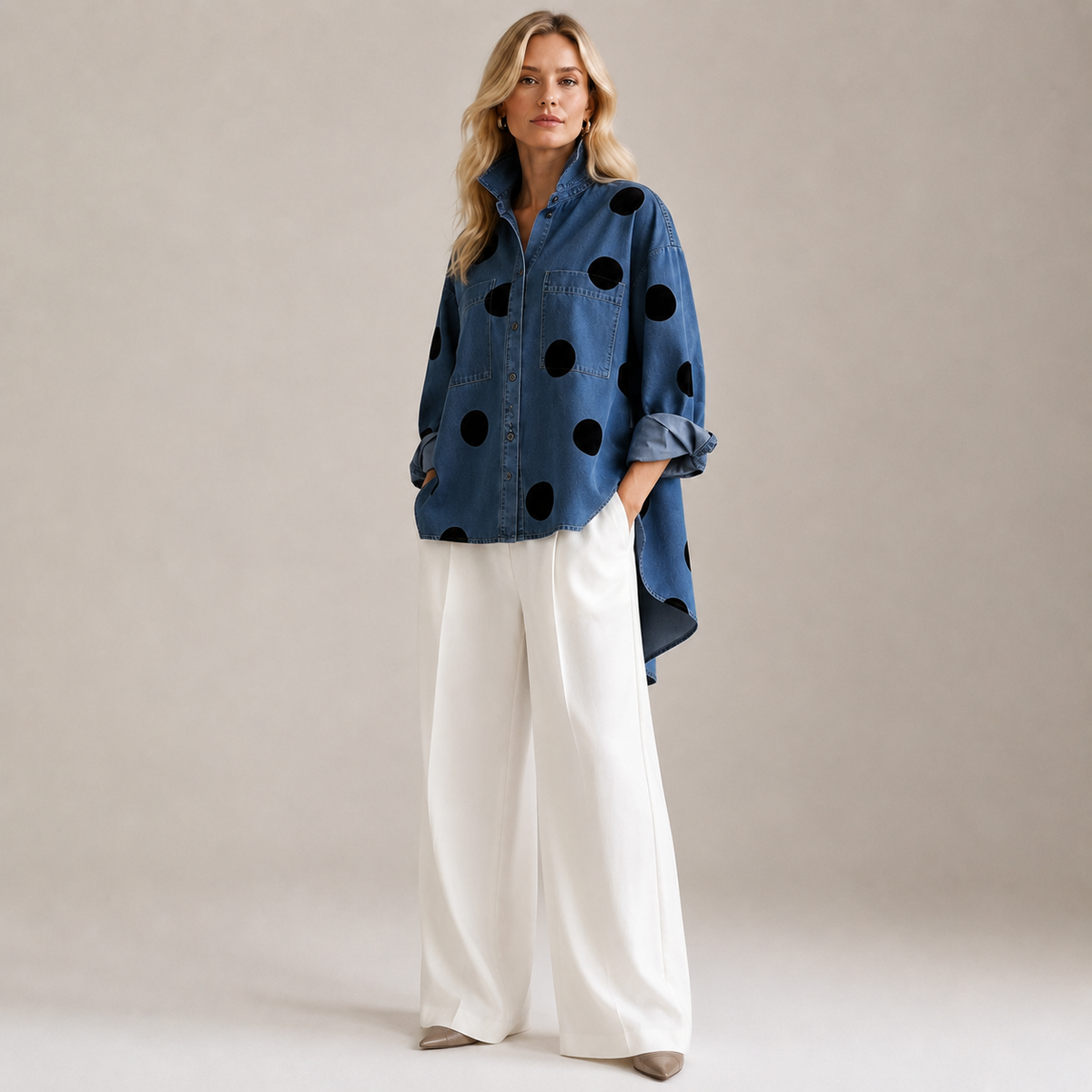 Lucie Polka Dot Button Front Shirt