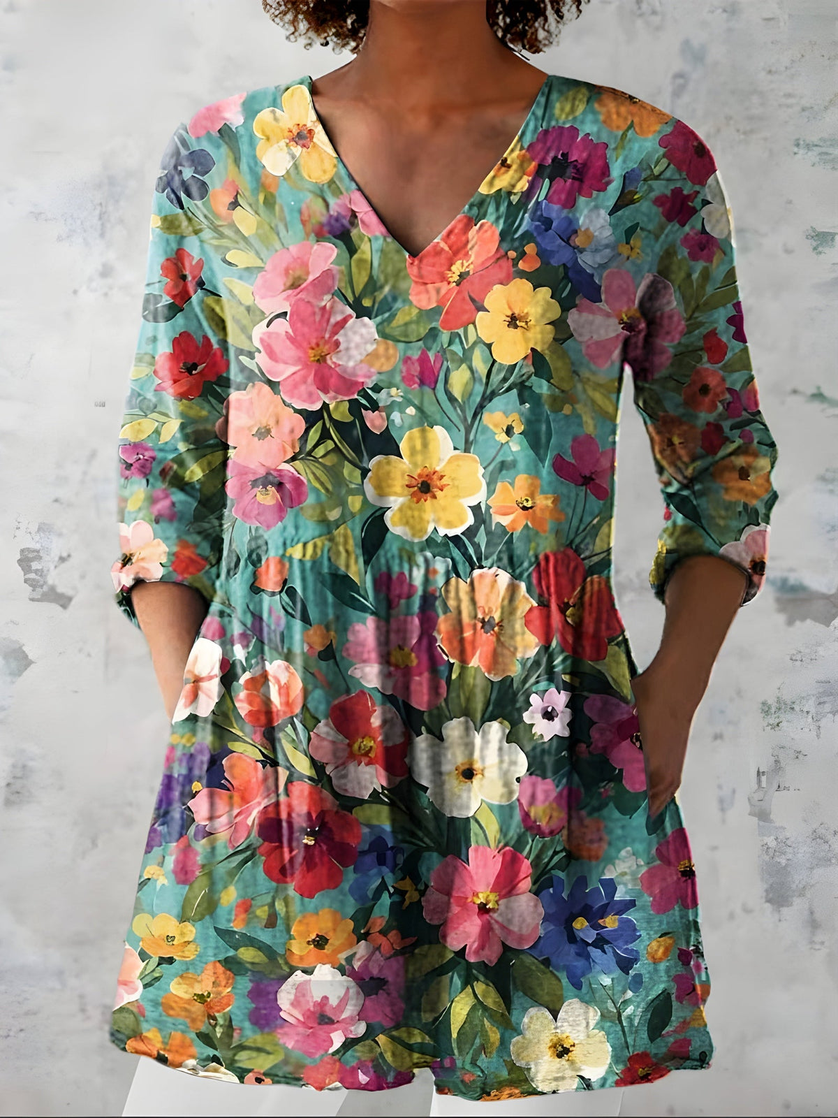 Greta V-Neck Long Sleeve Blouse