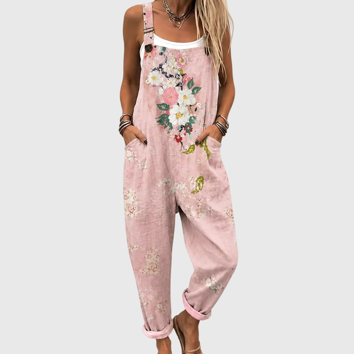Greta Floral Adjustable Strap Jumpsuit