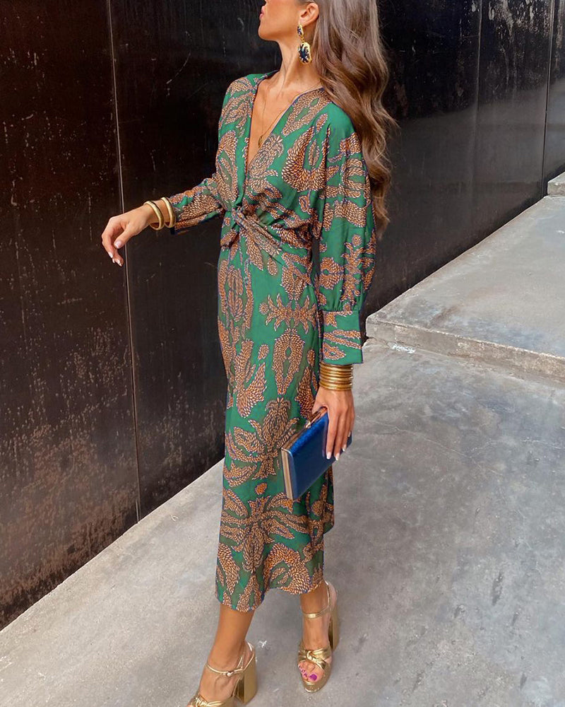 Mira A-Line V-Neck Maxi Dress