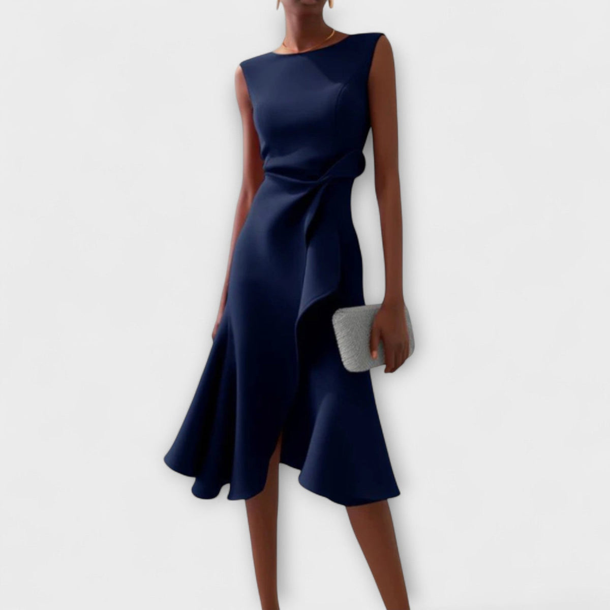 Lucie Sleeveless Asymmetric Midi Dress