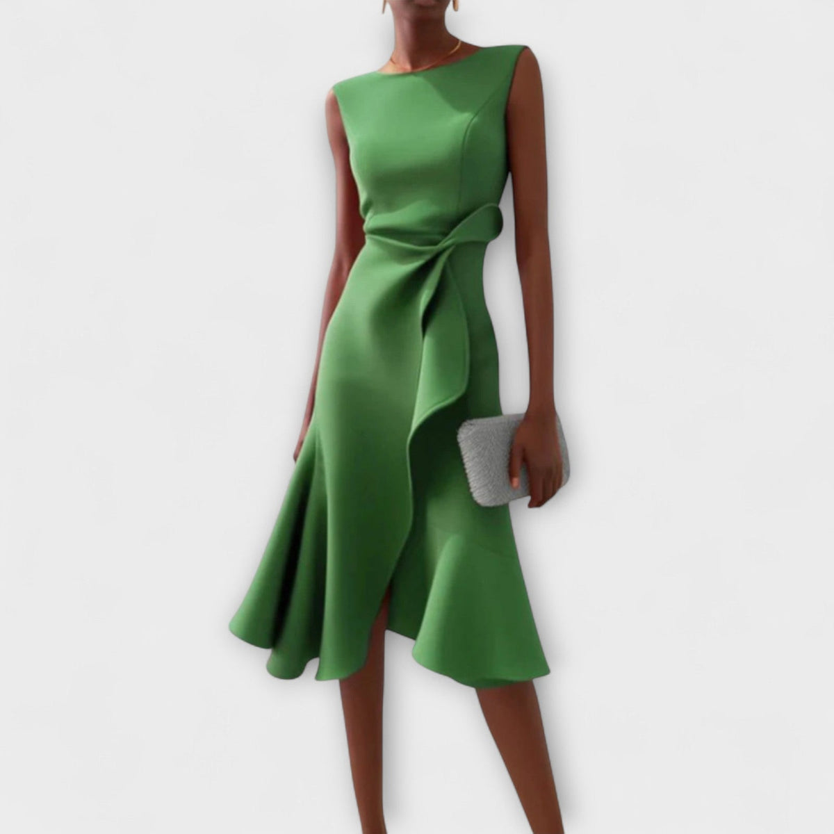 Lucie Sleeveless Asymmetric Midi Dress