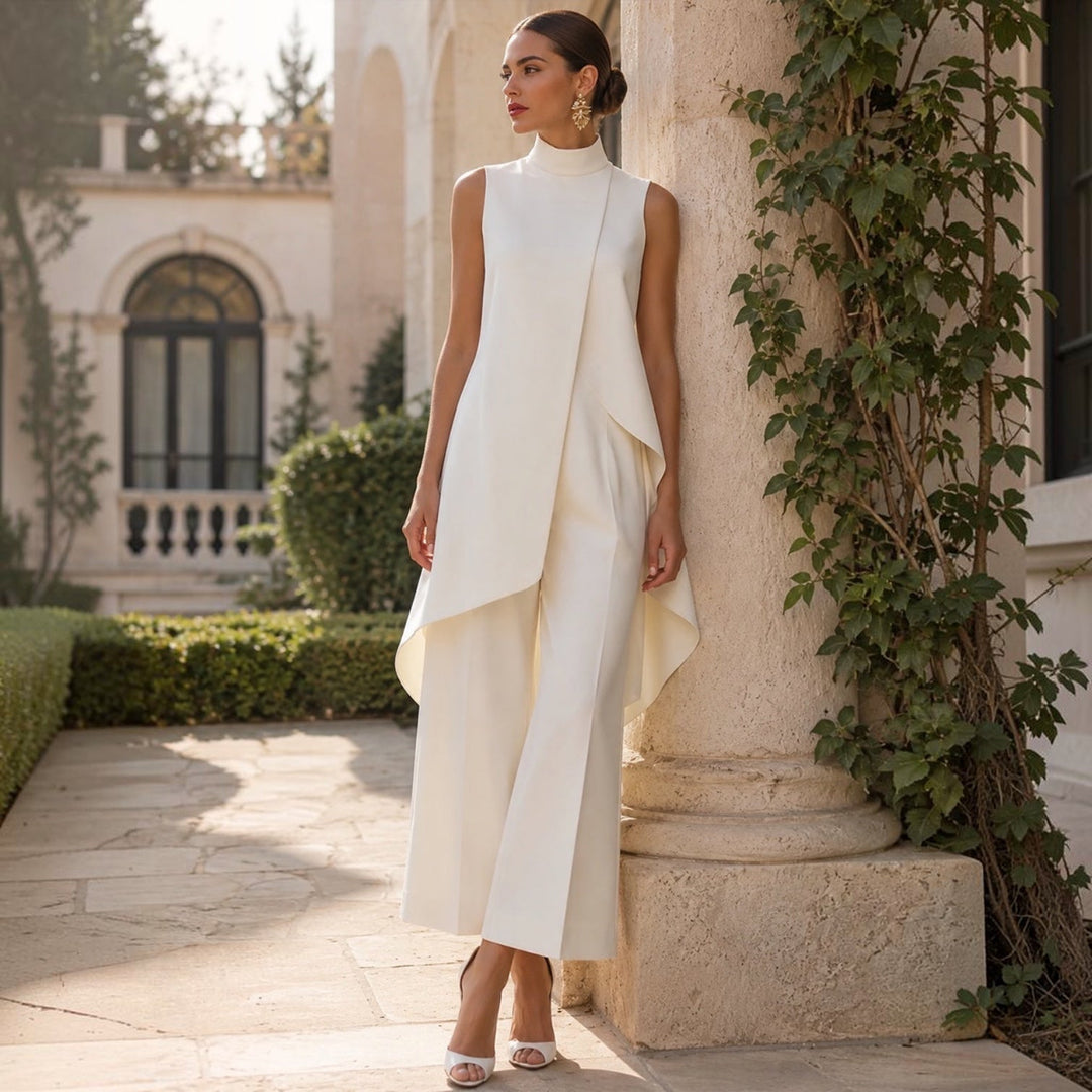 Valeria Draped Wide Leg Jumpsuit