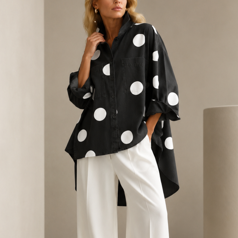Lucie Polka Dot Button Front Shirt