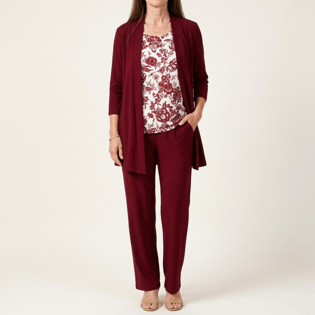 Cleo Round Neck Long Sleeve Two-Piece Set
