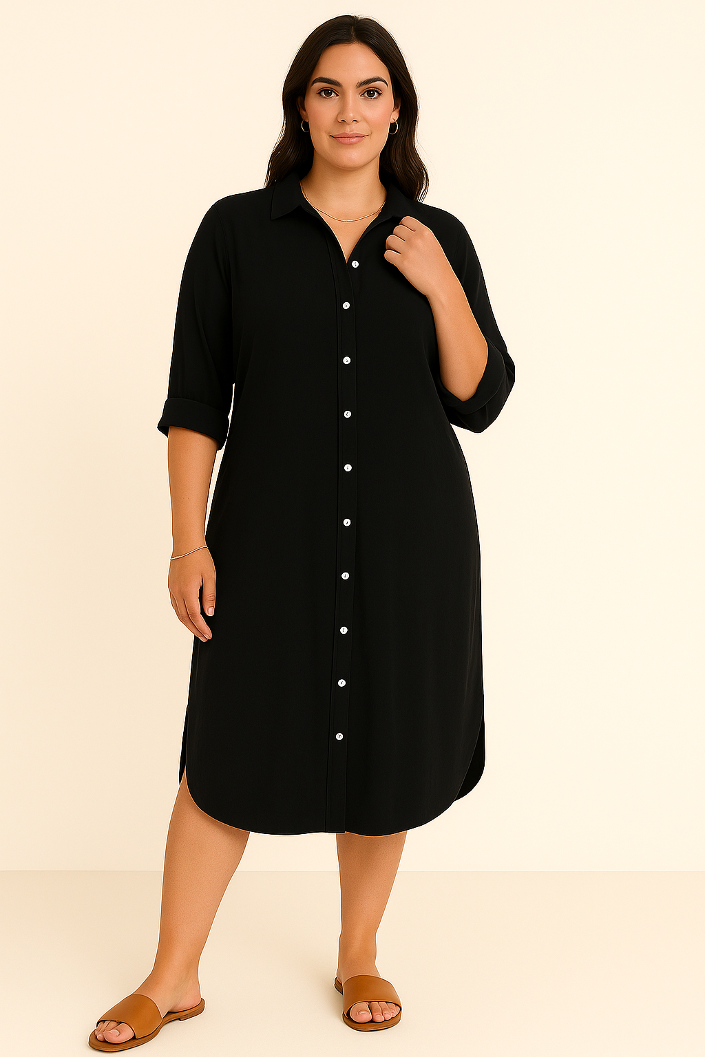 Allegra Casual Relaxed Shirt Dress for Women - Lightweight Tummy-Covering Comfort