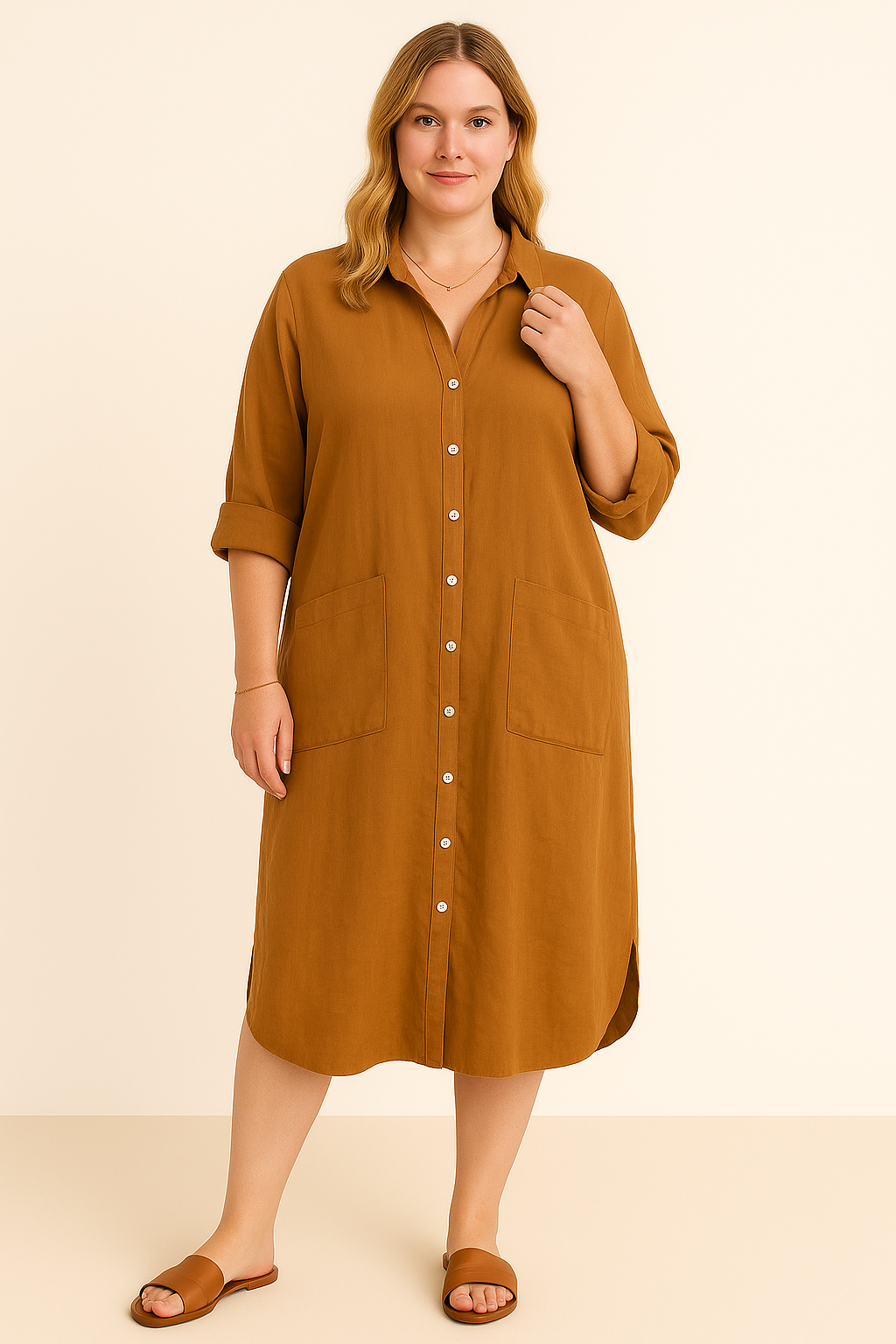 Allegra Casual Relaxed Shirt Dress for Women - Lightweight Tummy-Covering Comfort