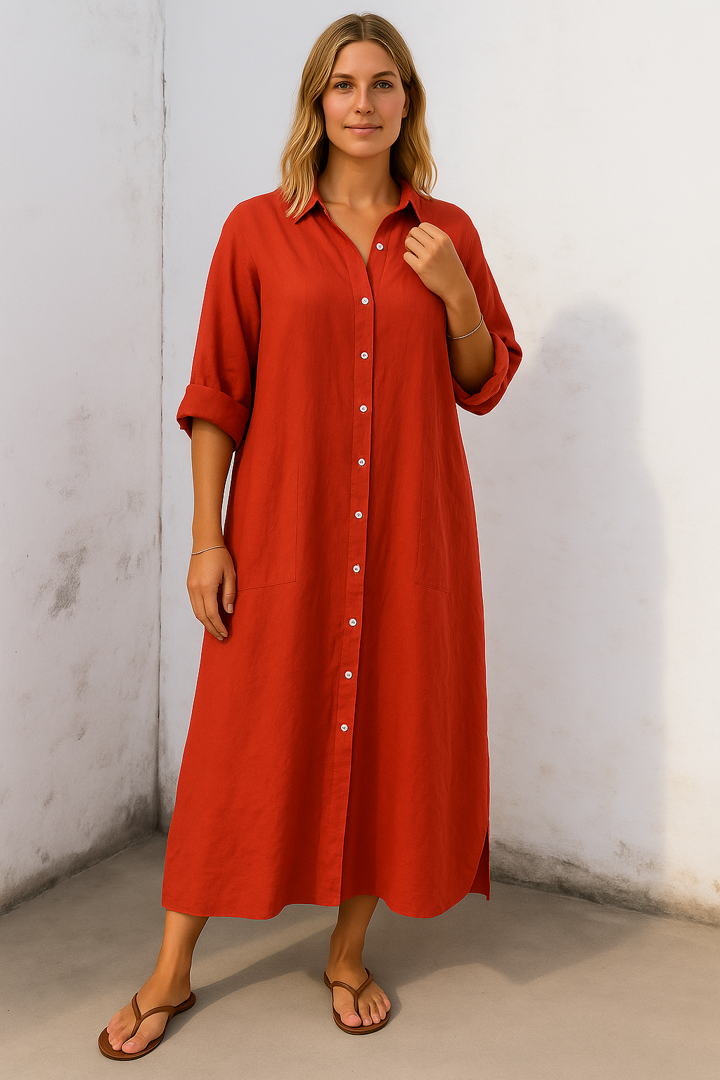 Variant image for Allegra Casual Relaxed Shirt Dress for Women - Lightweight Tummy-Covering Comfort-43