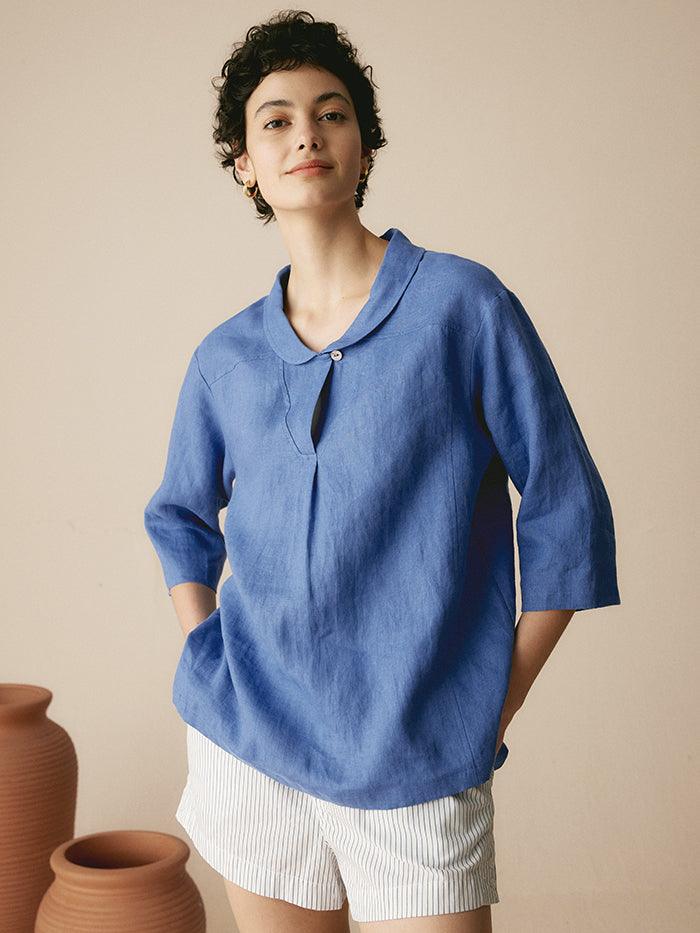 Ella | Stylish Asymmetrical Linen Blouse for Women 10