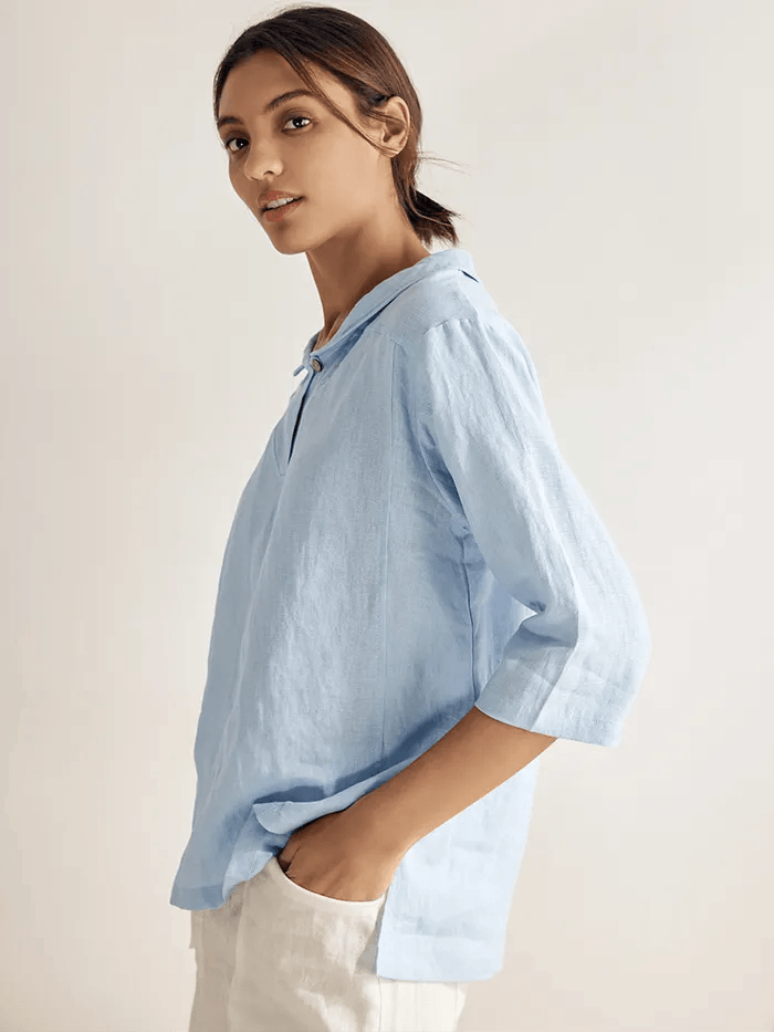 Ella | Stylish Asymmetrical Linen Blouse for Women 3