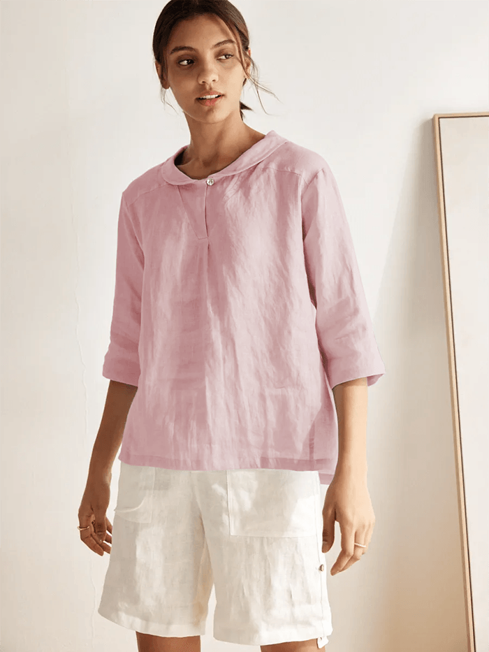 Ella | Stylish Asymmetrical Linen Blouse for Women 7