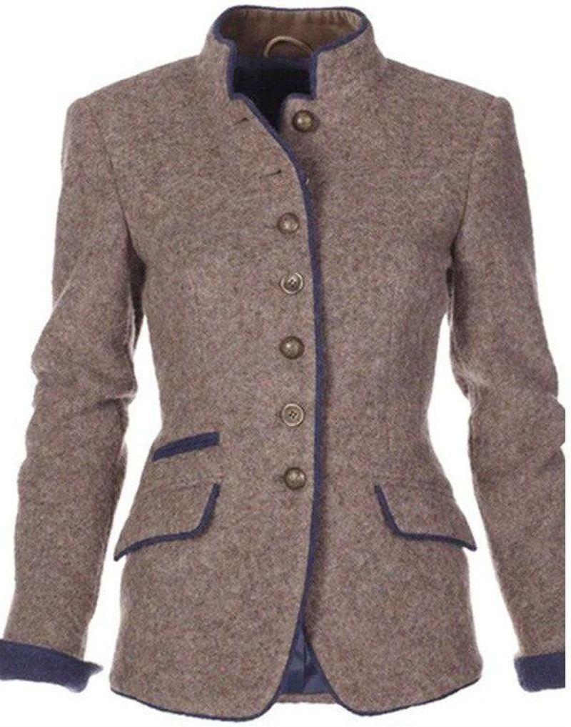 Gurli - Chic Collarless Jacket for Effortless Everyday Elegance in Soft Fabric