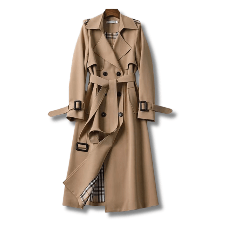 Emilia - Elegant Black Trench Coat for Women, Waterproof Custom Fit