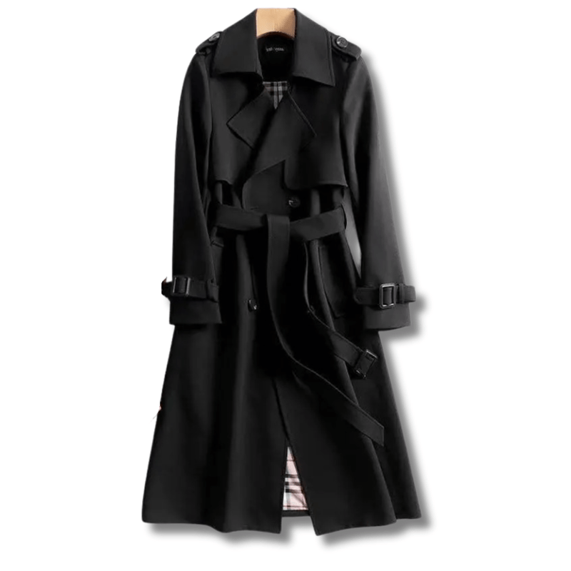 Variant image for Emilia - Elegant Black Trench Coat for Women, Waterproof Custom Fit-11