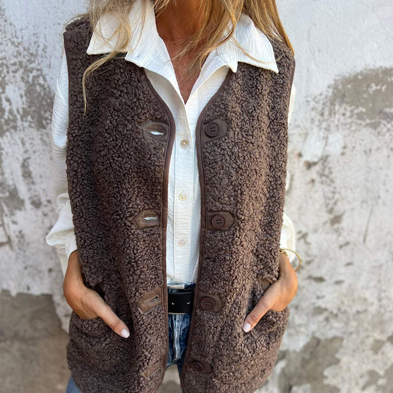 Julia - Women's Cozy Long Cardigan with Buttons and Pockets for Autumn Style