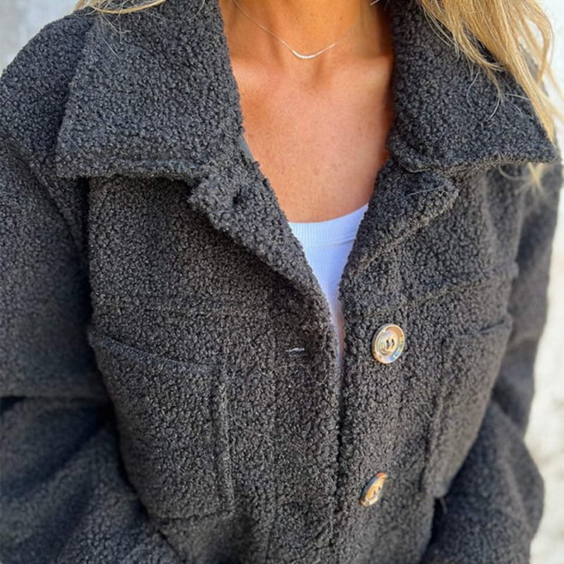 Variant image for Mila Women's Coat - Soft Powder Pink Sherpa for Stylish Autumn Comfort-13