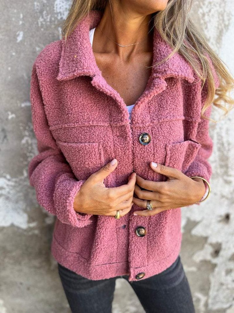 Variant image for Mila Women's Coat - Soft Powder Pink Sherpa for Stylish Autumn Comfort-19