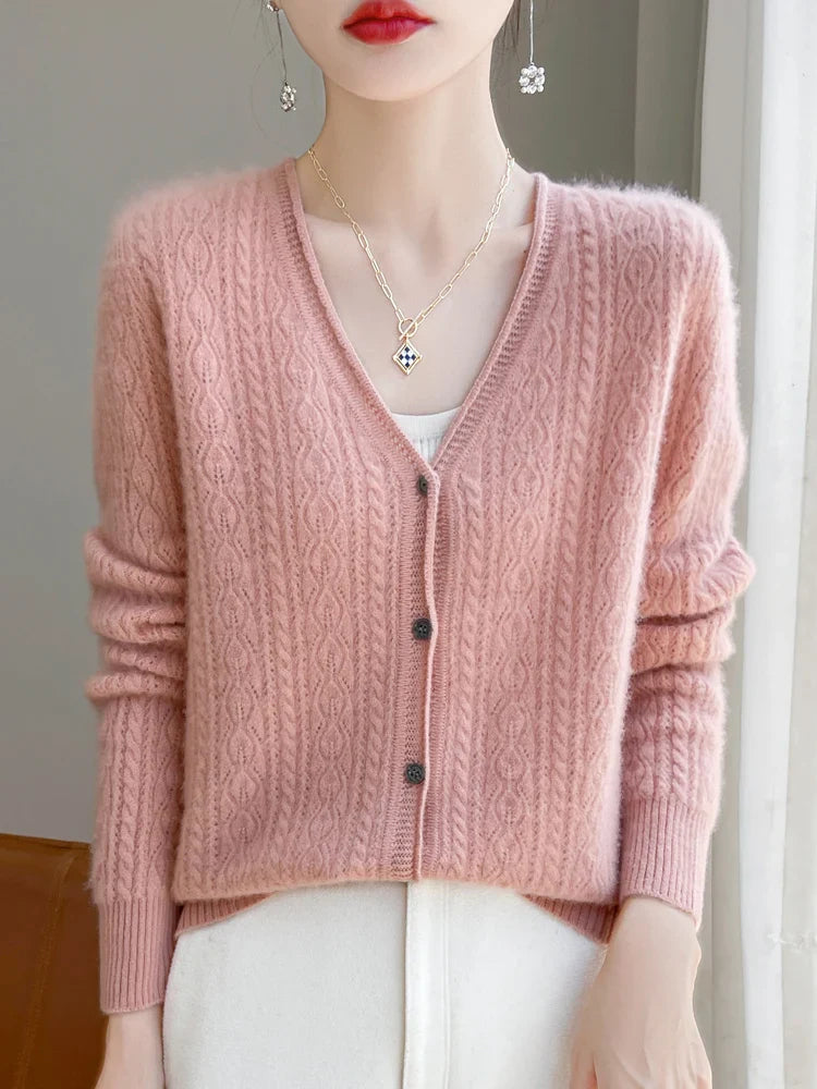 Variant image for Cashmere Merino V-Neck Women's Cardigan - Luxurious Softness & Eco-Friendly-1