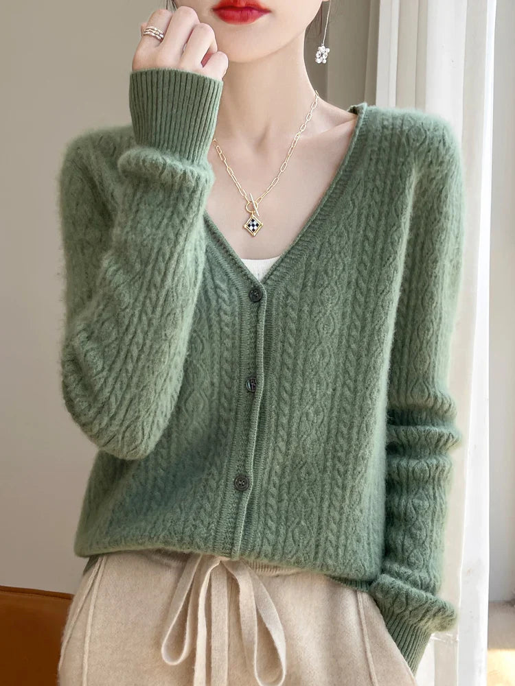 Variant image for Cashmere Merino V-Neck Women's Cardigan - Luxurious Softness & Eco-Friendly-17
