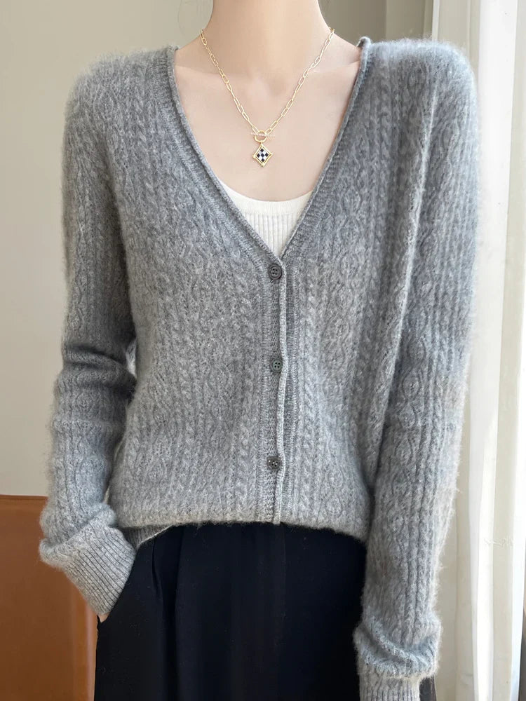 Variant image for Cashmere Merino V-Neck Women's Cardigan - Luxurious Softness & Eco-Friendly-10