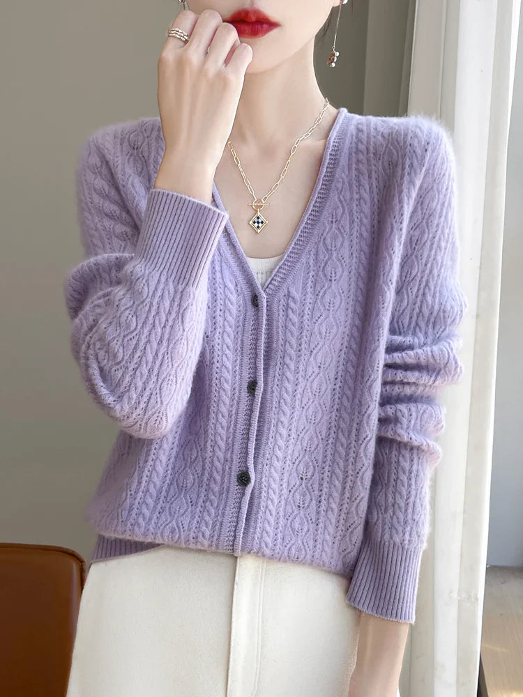 Variant image for Cashmere Merino V-Neck Women's Cardigan - Luxurious Softness & Eco-Friendly-18