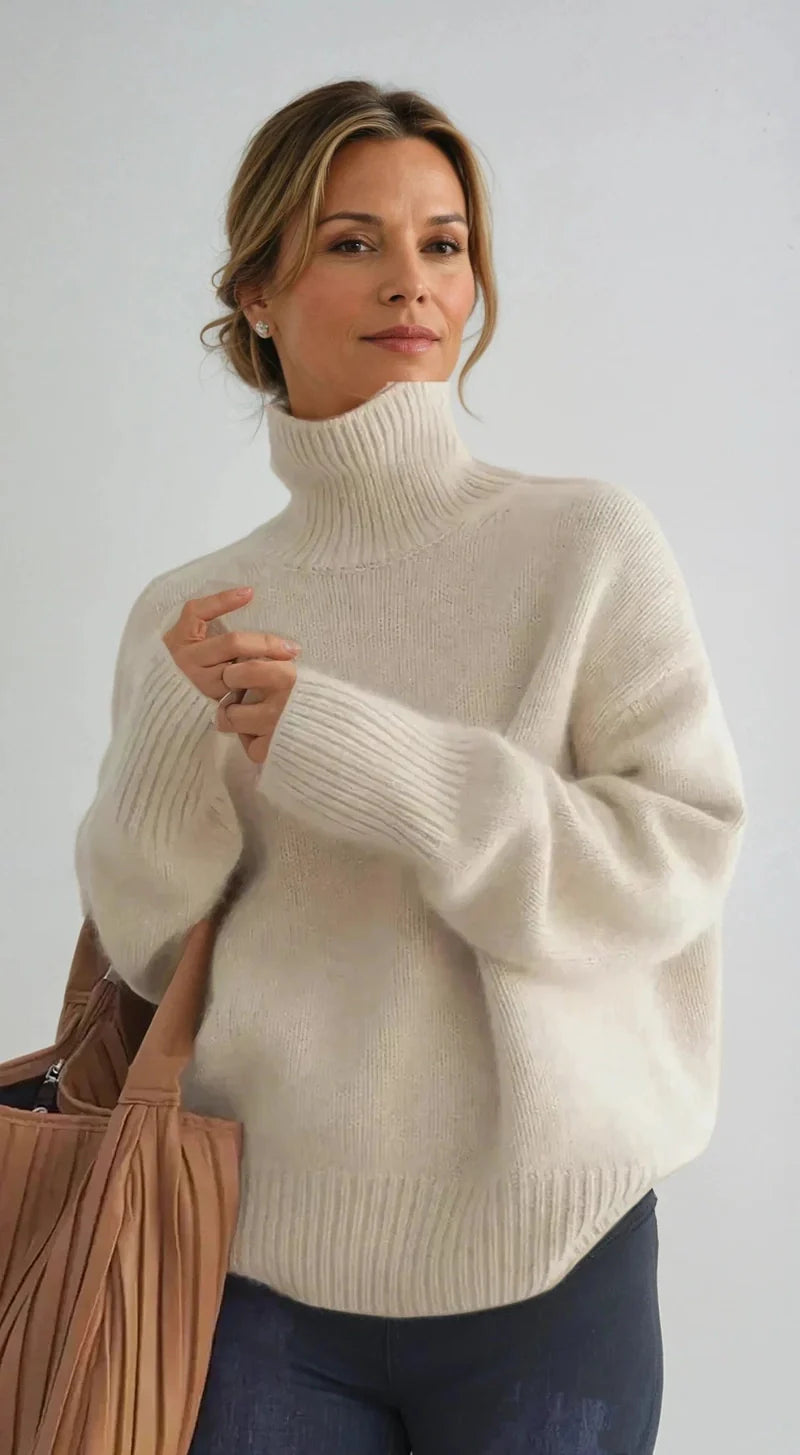Luxurious Cashmere Sweater Women - Soft Black Turtleneck for Ultimate Comfort