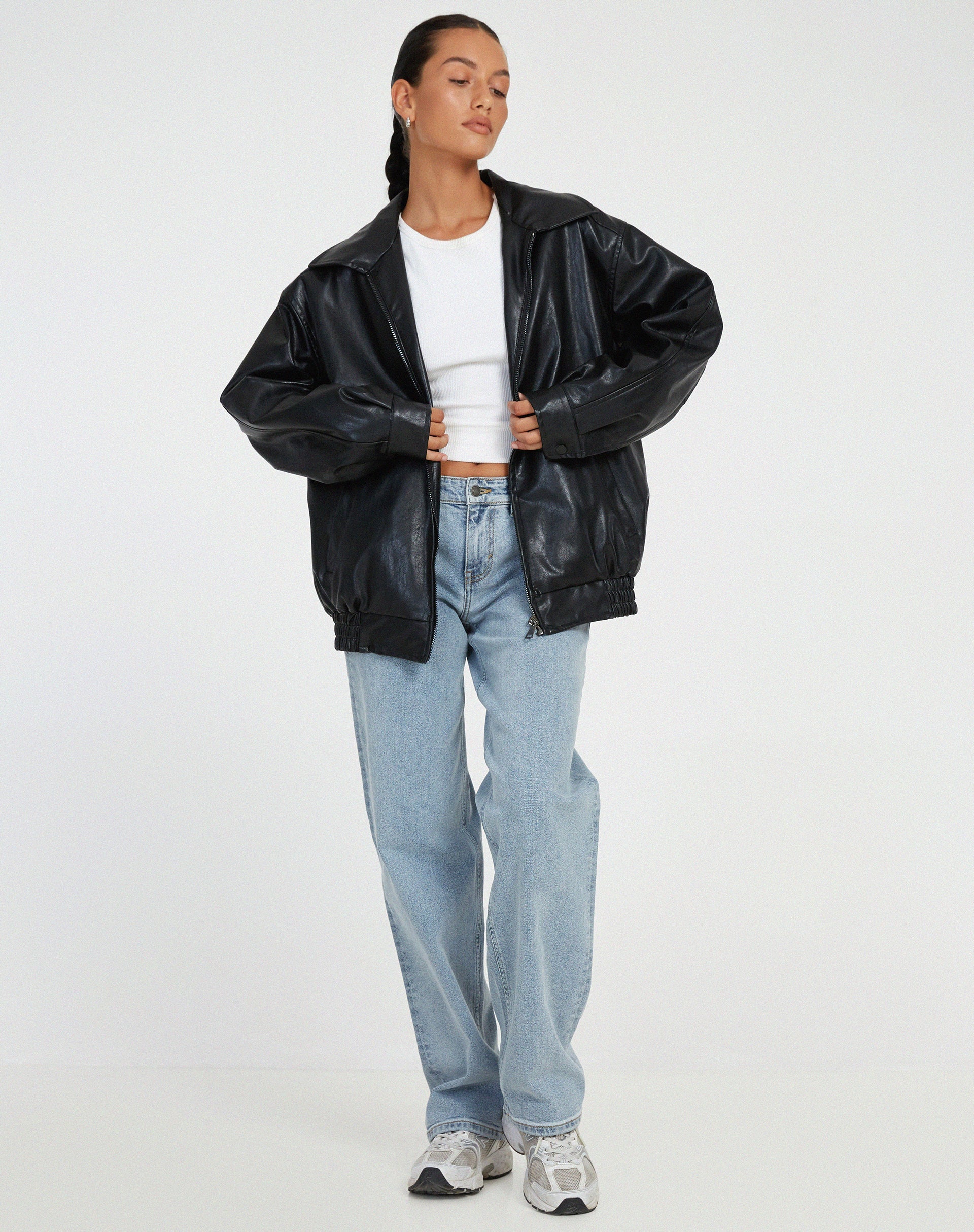 Meadow Classic - Faux Leather Jacket Women, Relaxed Fit for Effortless Style