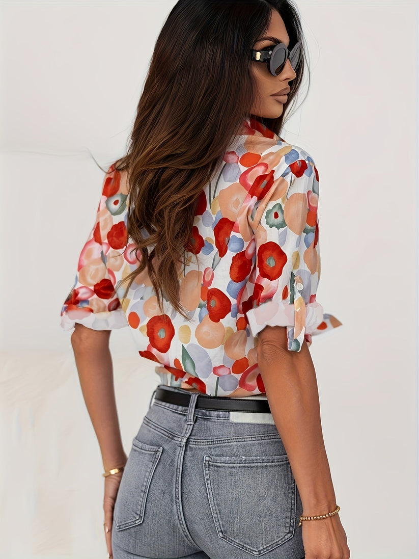 Marisol - Floral Womens Blouse for Summer, Lightweight Casual Top