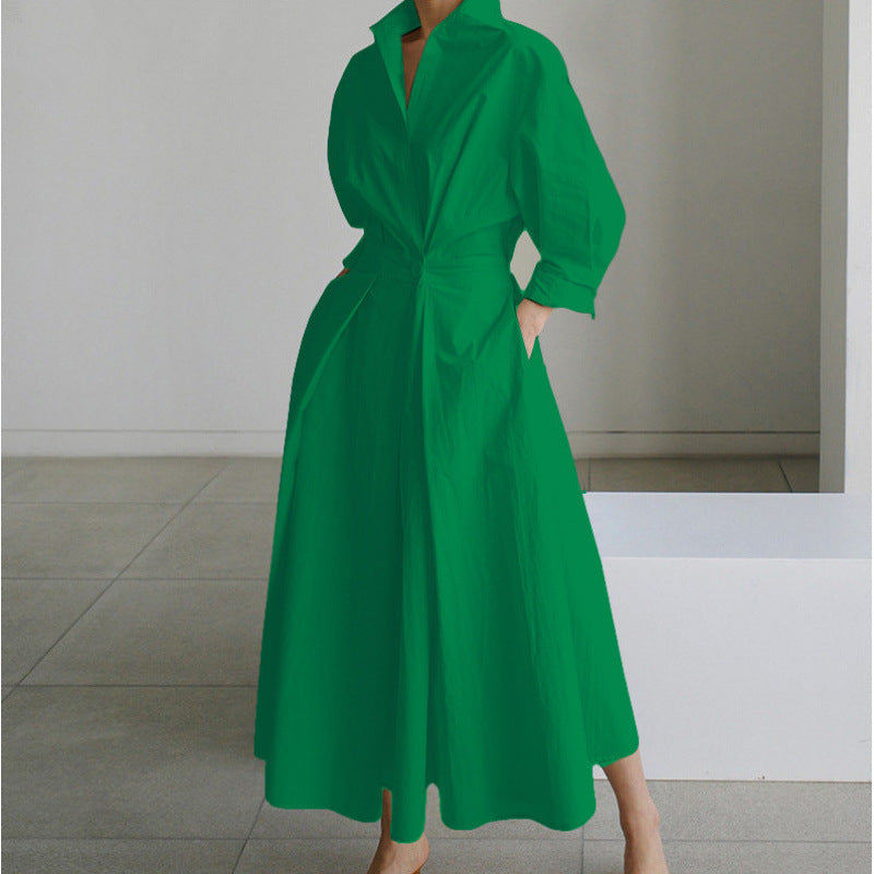 Brielle Wrap Collared Maxi Dress