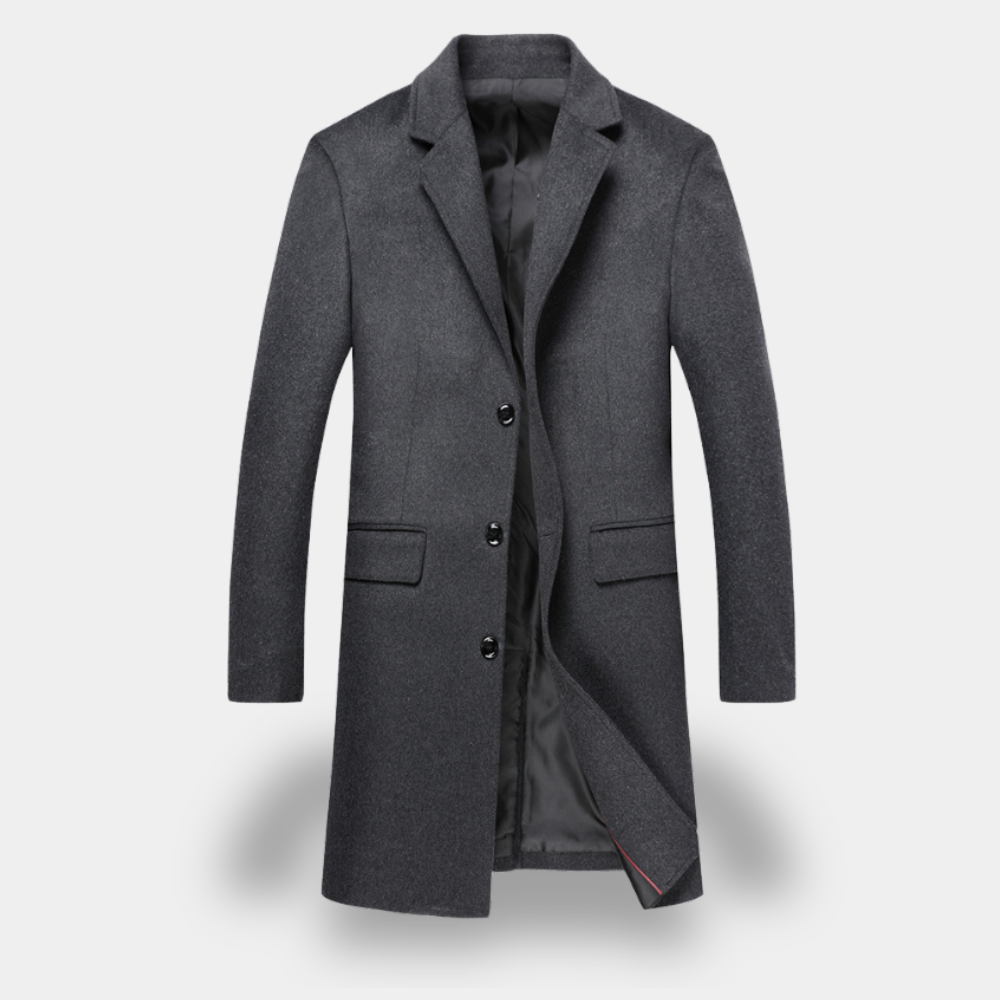 Variant image for Gentle Class - Men's Wool Blend Overcoat with Double-Breasted Closure-7