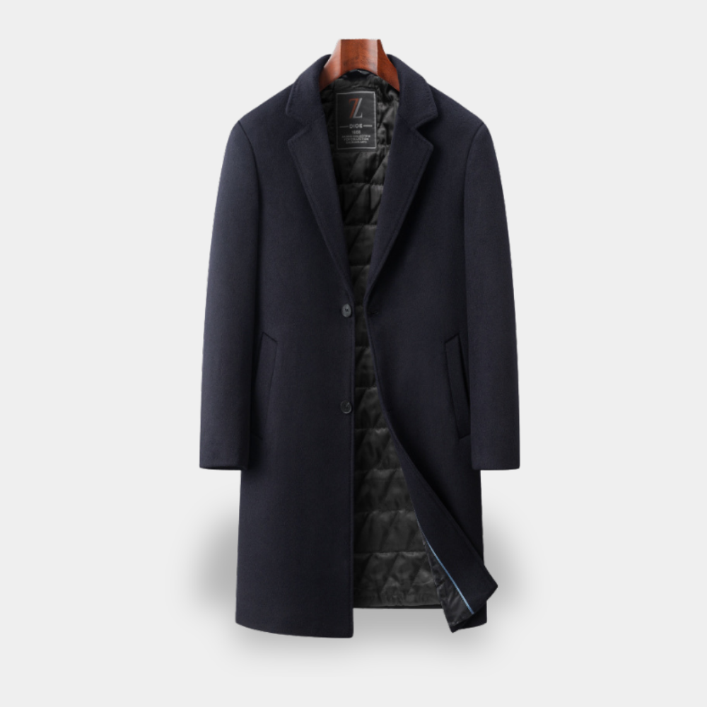 Gentle Class - Men's Wool Long Overcoat with Tailored Fit for Winter Style