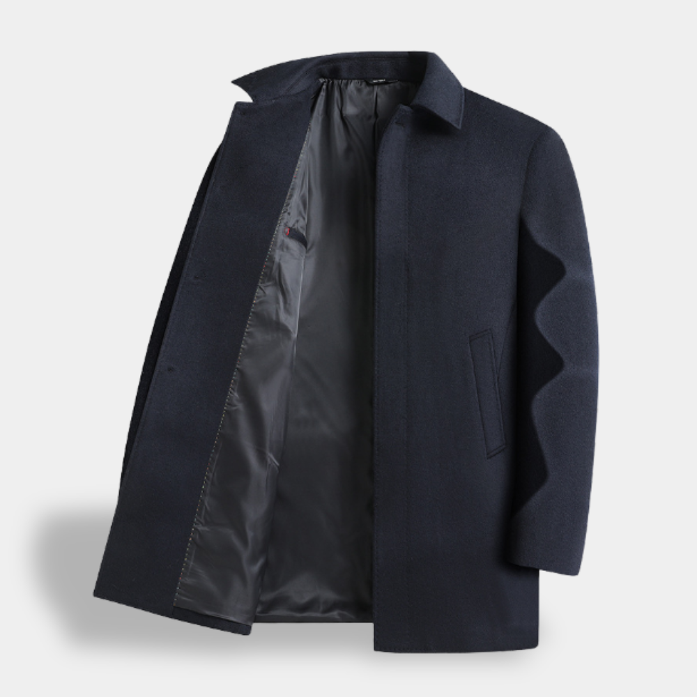 Gentle Class - Men's Wool Coat Winter Overcoat with Stand Collar for Style
