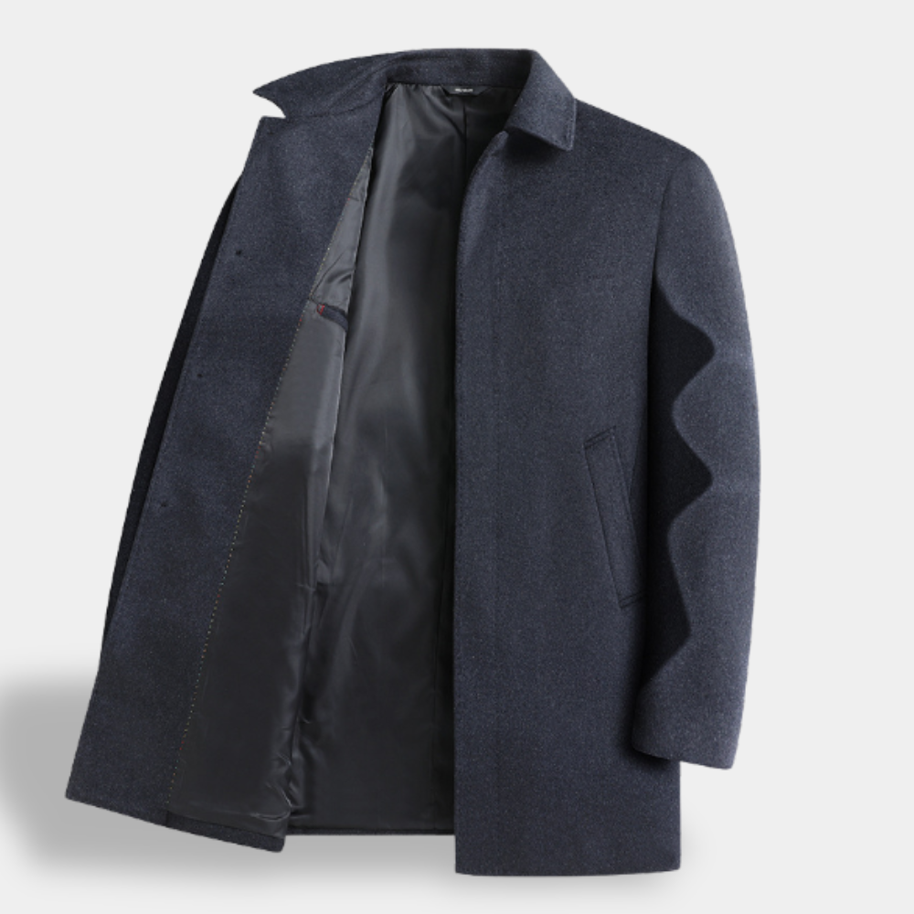 Gentle Class - Men's Wool Coat Winter Overcoat with Stand Collar for Style