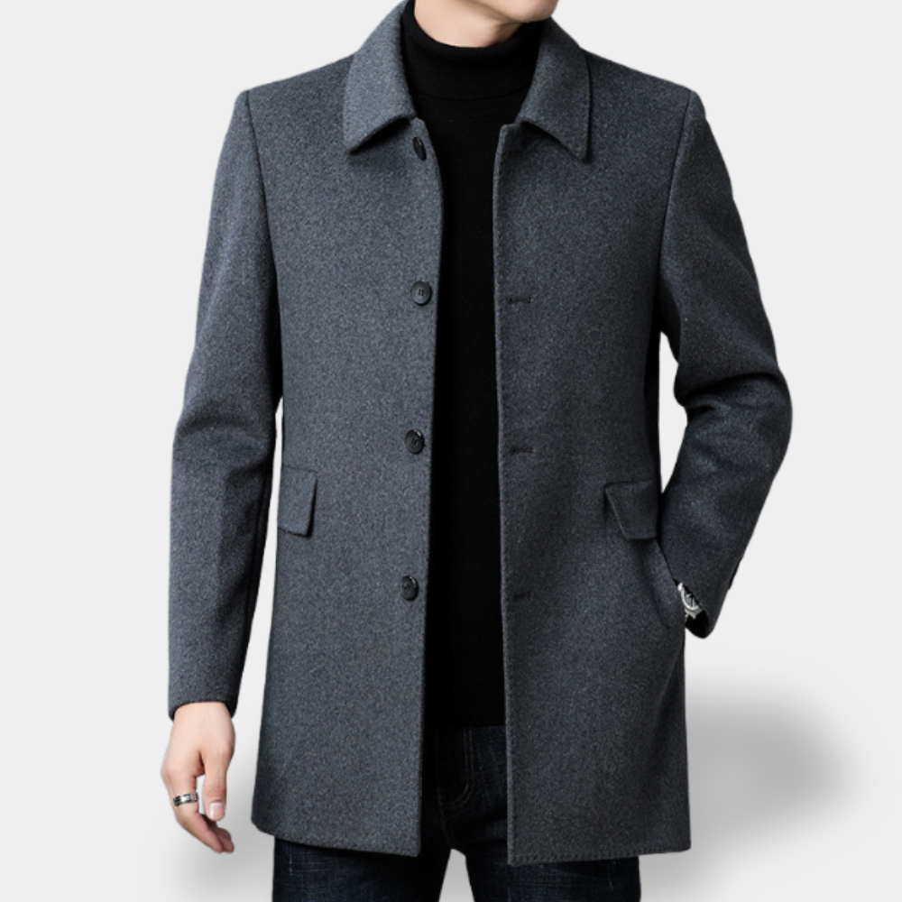 Gentle Class - Men's Wool Overcoat with Goose Down Lining for Ultimate Warmth