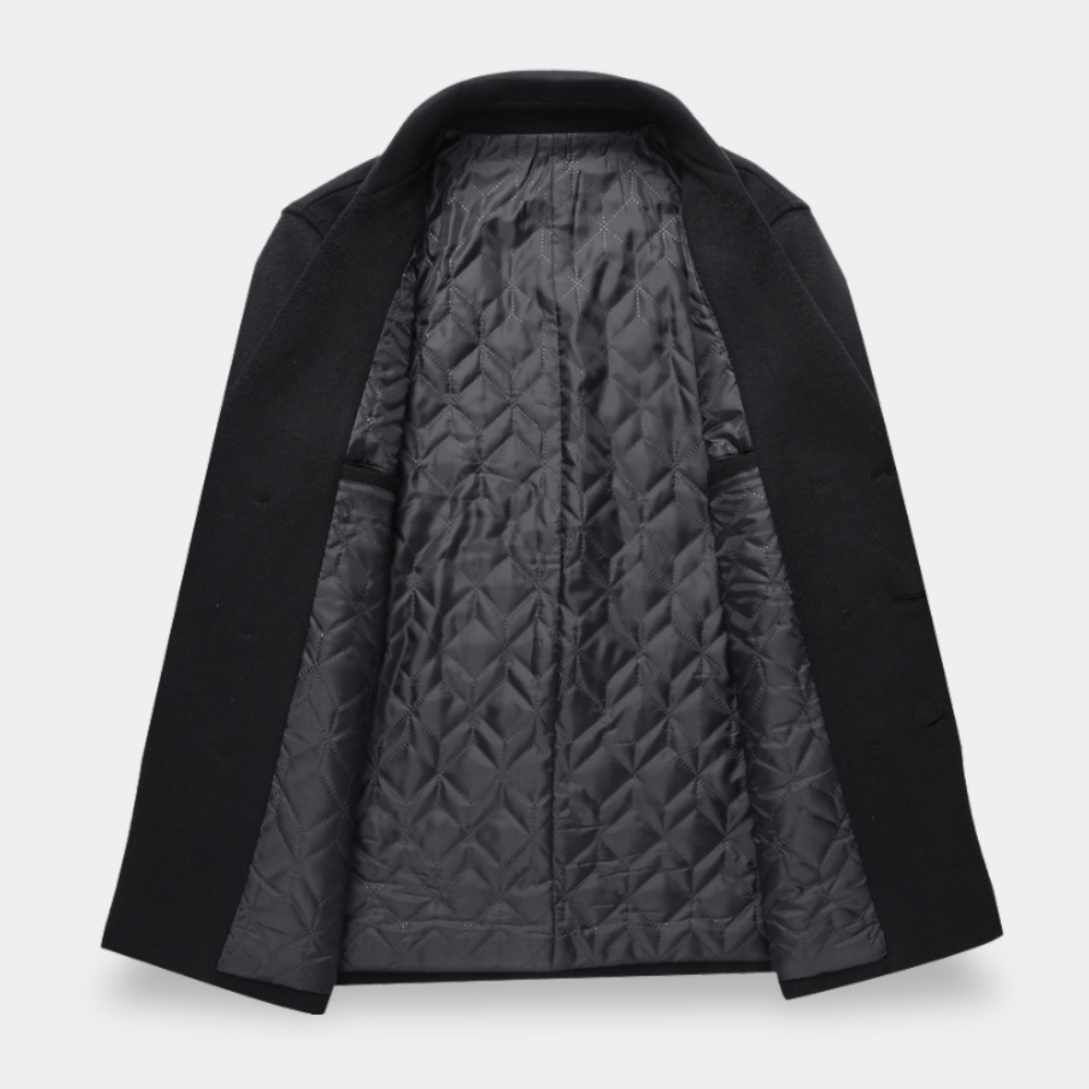 Gentle Class - Men's Wool Double-Breasted Mid-Length Winter Coat