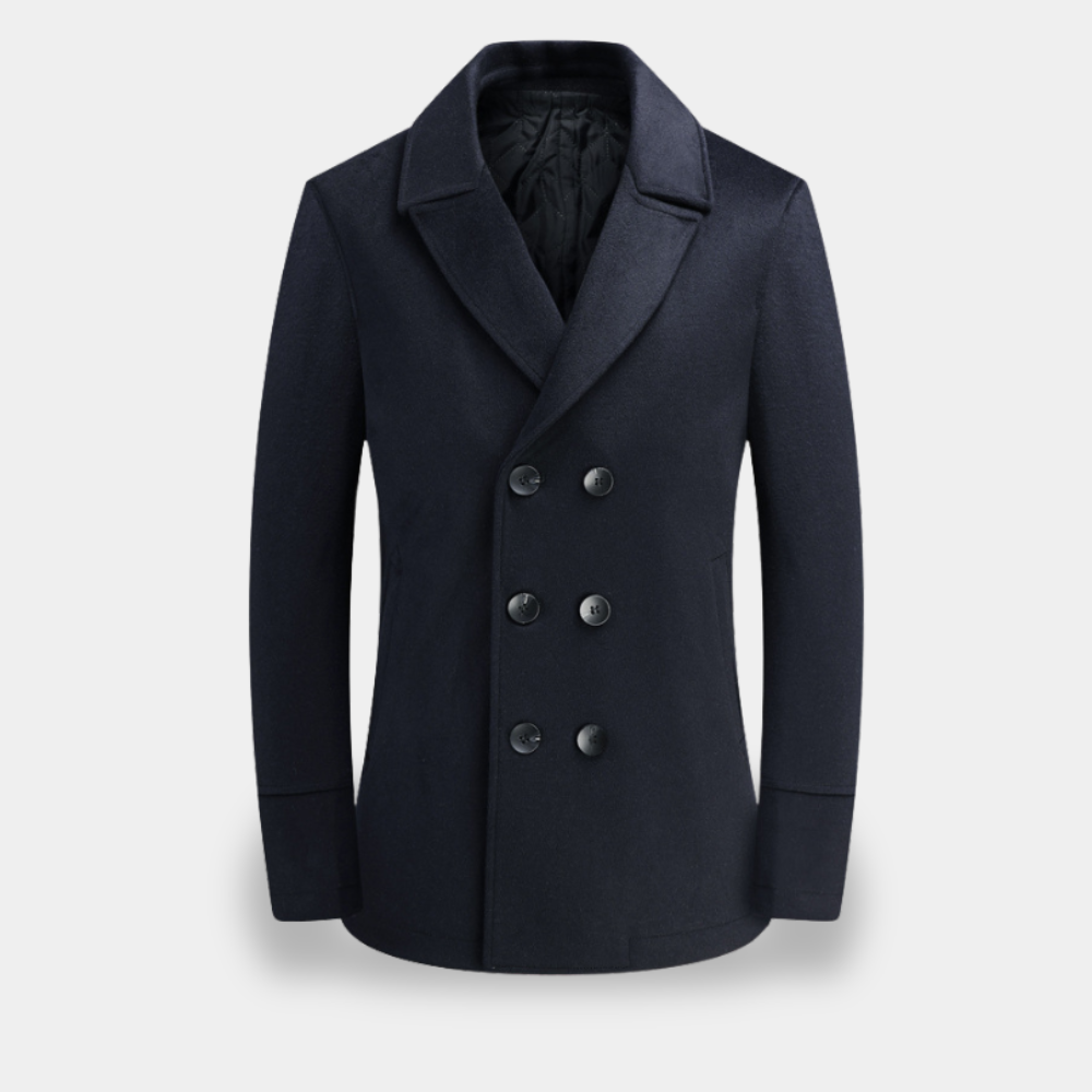 Variant image for Gentle Class - Men's Wool Double-Breasted Mid-Length Winter Coat-13