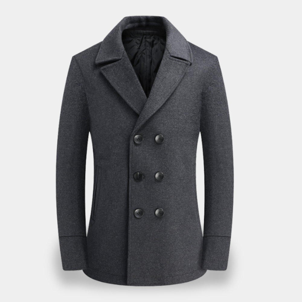 Variant image for Gentle Class - Men's Wool Double-Breasted Mid-Length Winter Coat-7