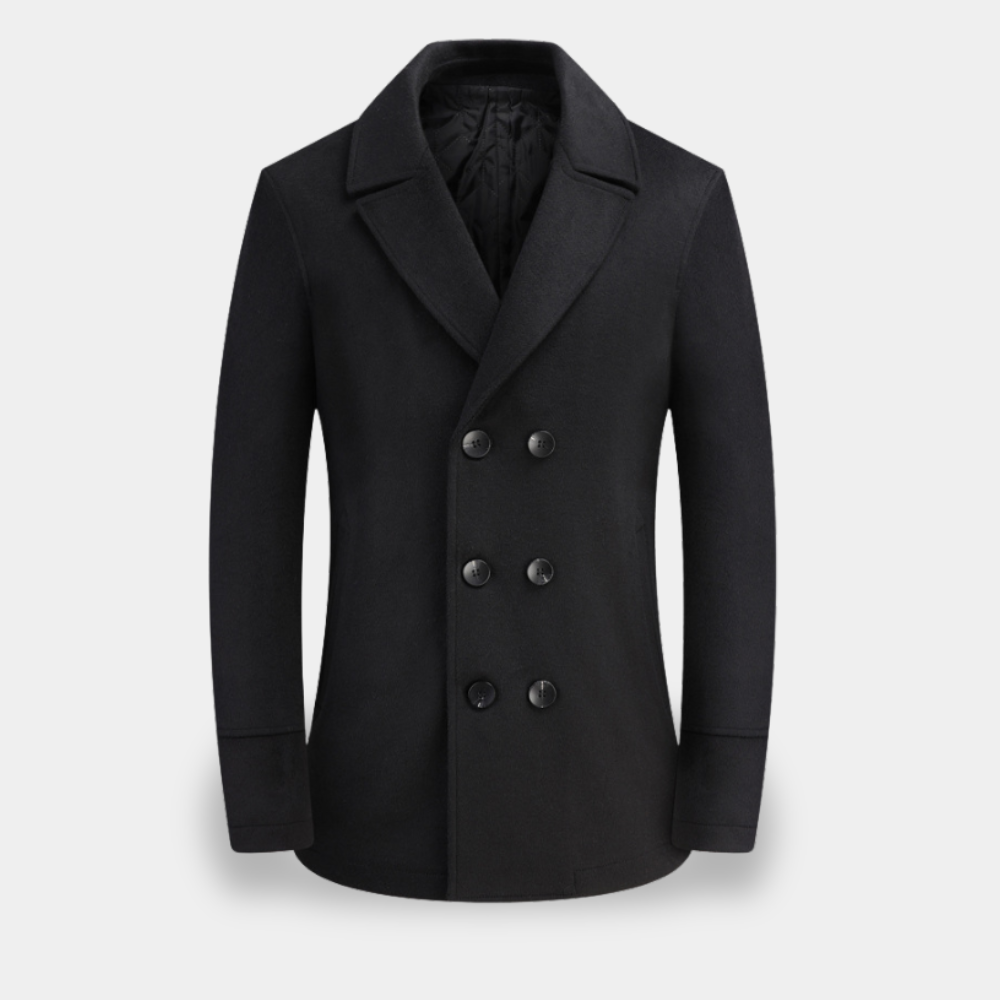 Gentle Class - Men's Wool Double-Breasted Mid-Length Winter Coat