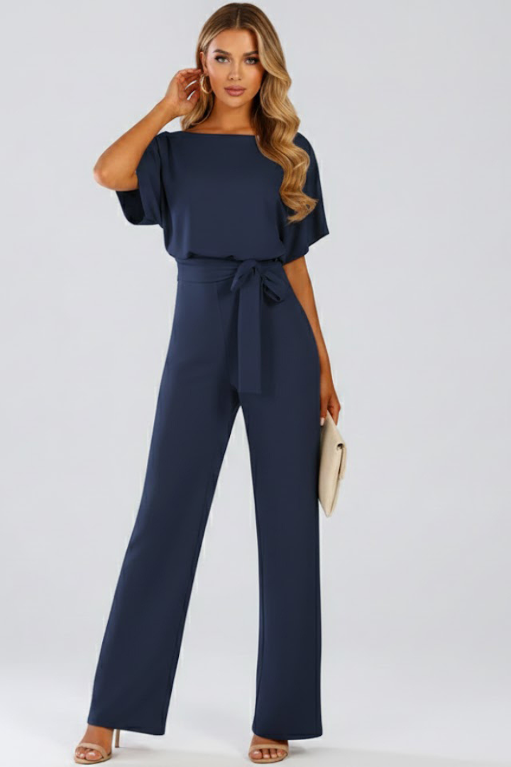 Anwen Tie Waist Wide Leg Jumpsuit
