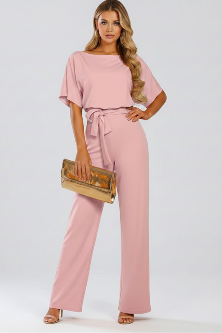 Anwen Tie Waist Wide Leg Jumpsuit