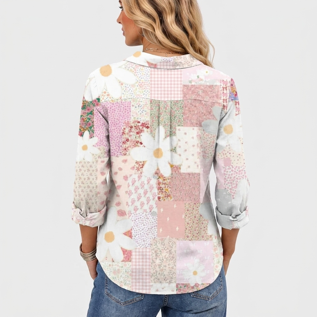 Laurel Patchwork Floral Blouse