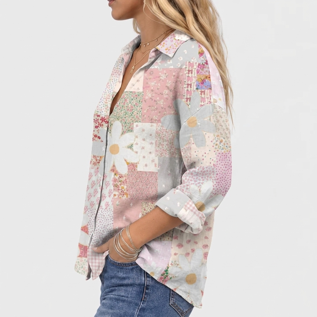 Laurel Patchwork Floral Blouse