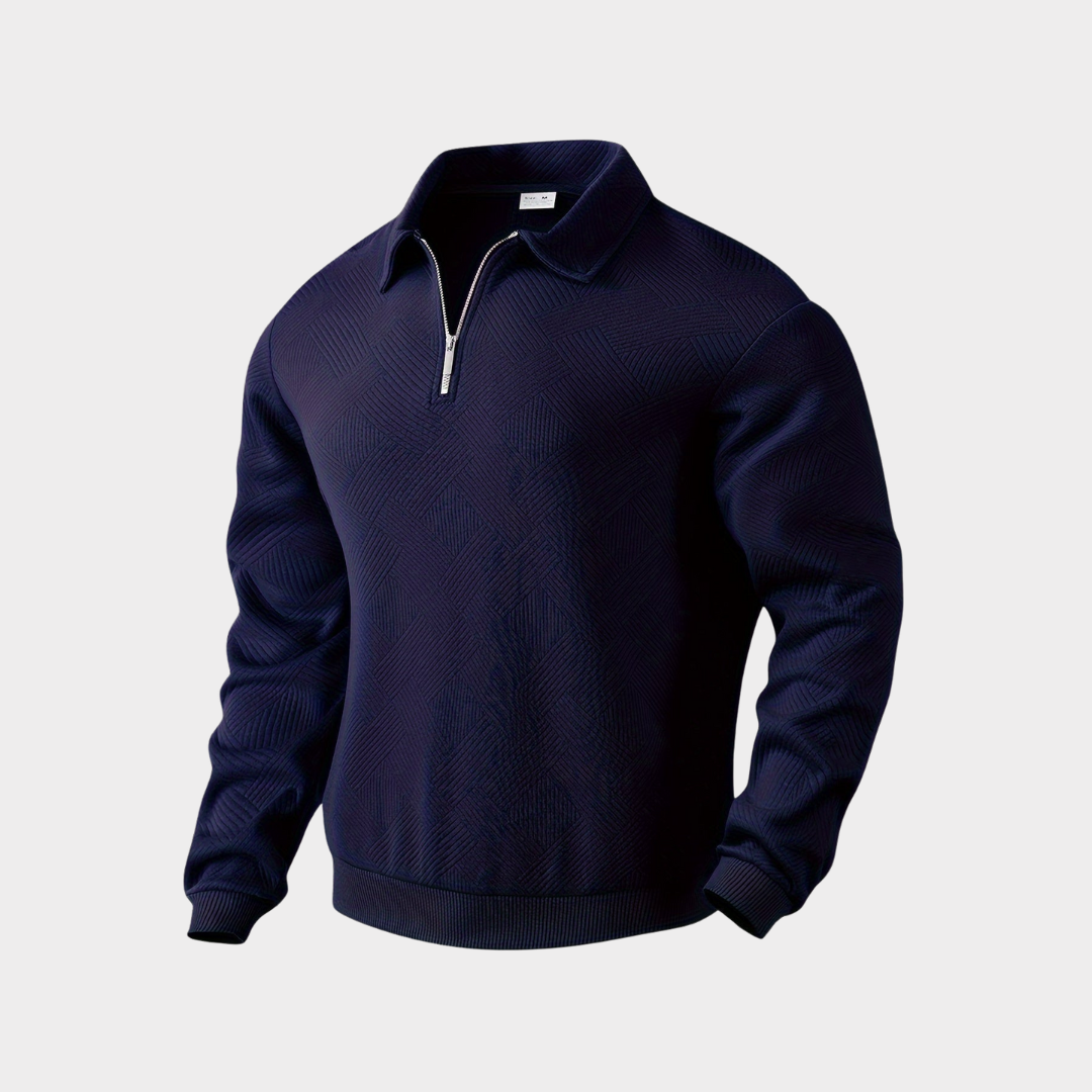 Victor Premium Men's Sweater - Unique Geometric Print Quarter Zip for All-Day Comfort