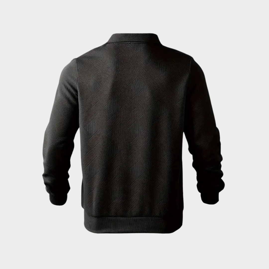 Victor Premium Men's Sweater - Unique Geometric Print Quarter Zip for All-Day Comfort