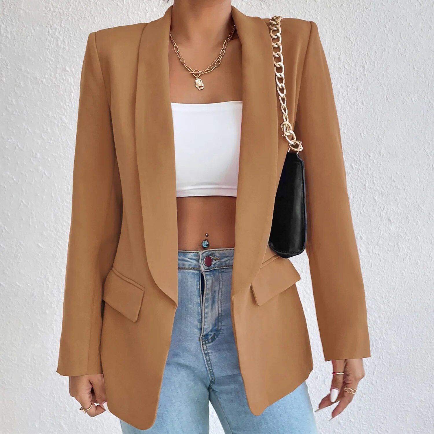 Alena Comfy Blazer - Lightweight Breathable Fabric with Tailored Fit and Pockets