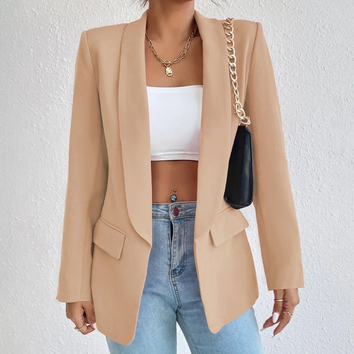 Alena Comfy Blazer - Lightweight Breathable Fabric with Tailored Fit and Pockets