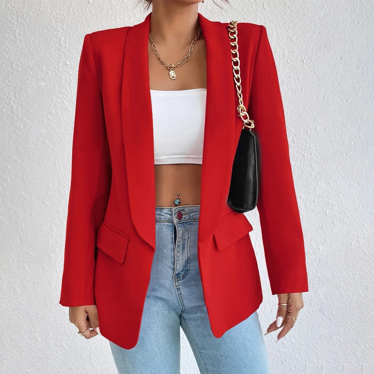 Alena Comfy Blazer - Lightweight Breathable Fabric with Tailored Fit and Pockets