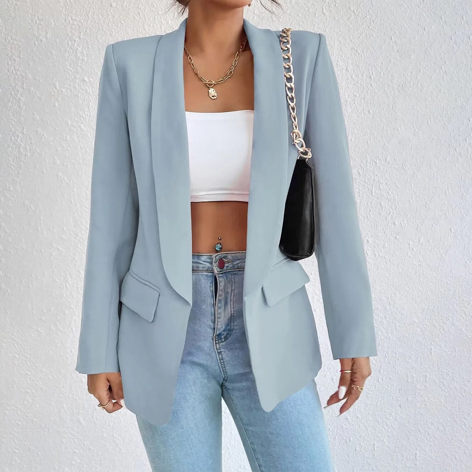 Alena Comfy Blazer - Lightweight Breathable Fabric with Tailored Fit and Pockets