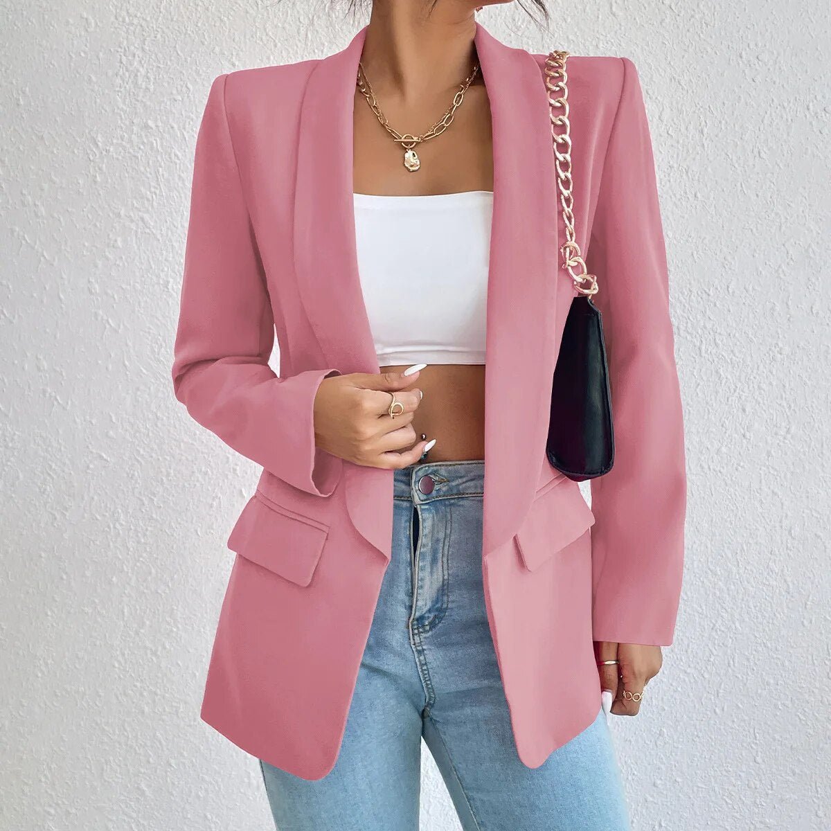 Alena Comfy Blazer - Lightweight Breathable Fabric with Tailored Fit and Pockets