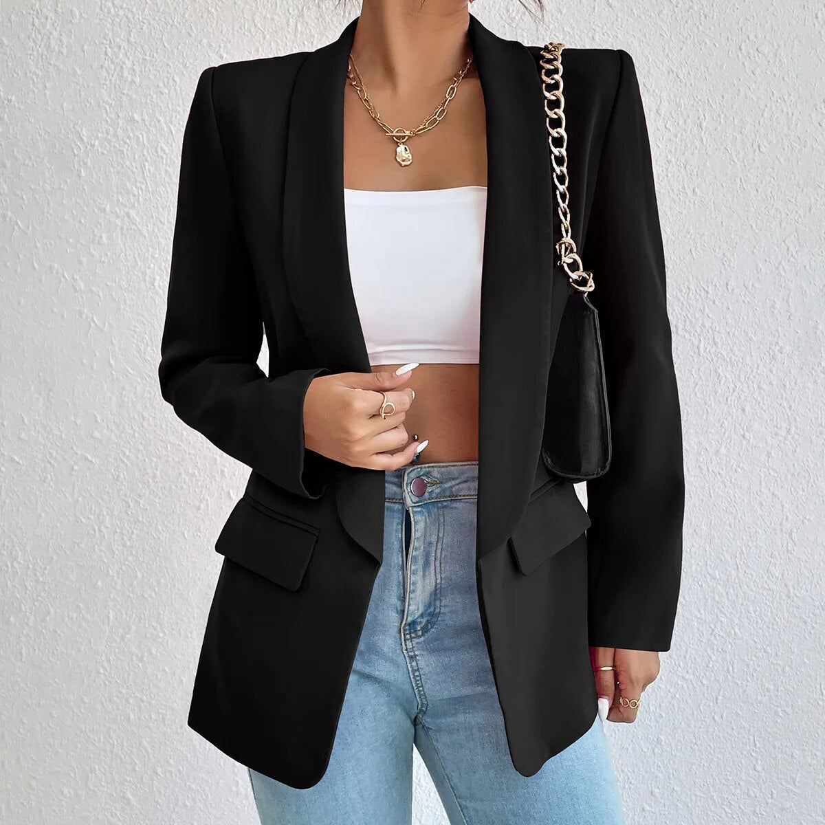 Alena Comfy Blazer - Lightweight Breathable Fabric with Tailored Fit and Pockets